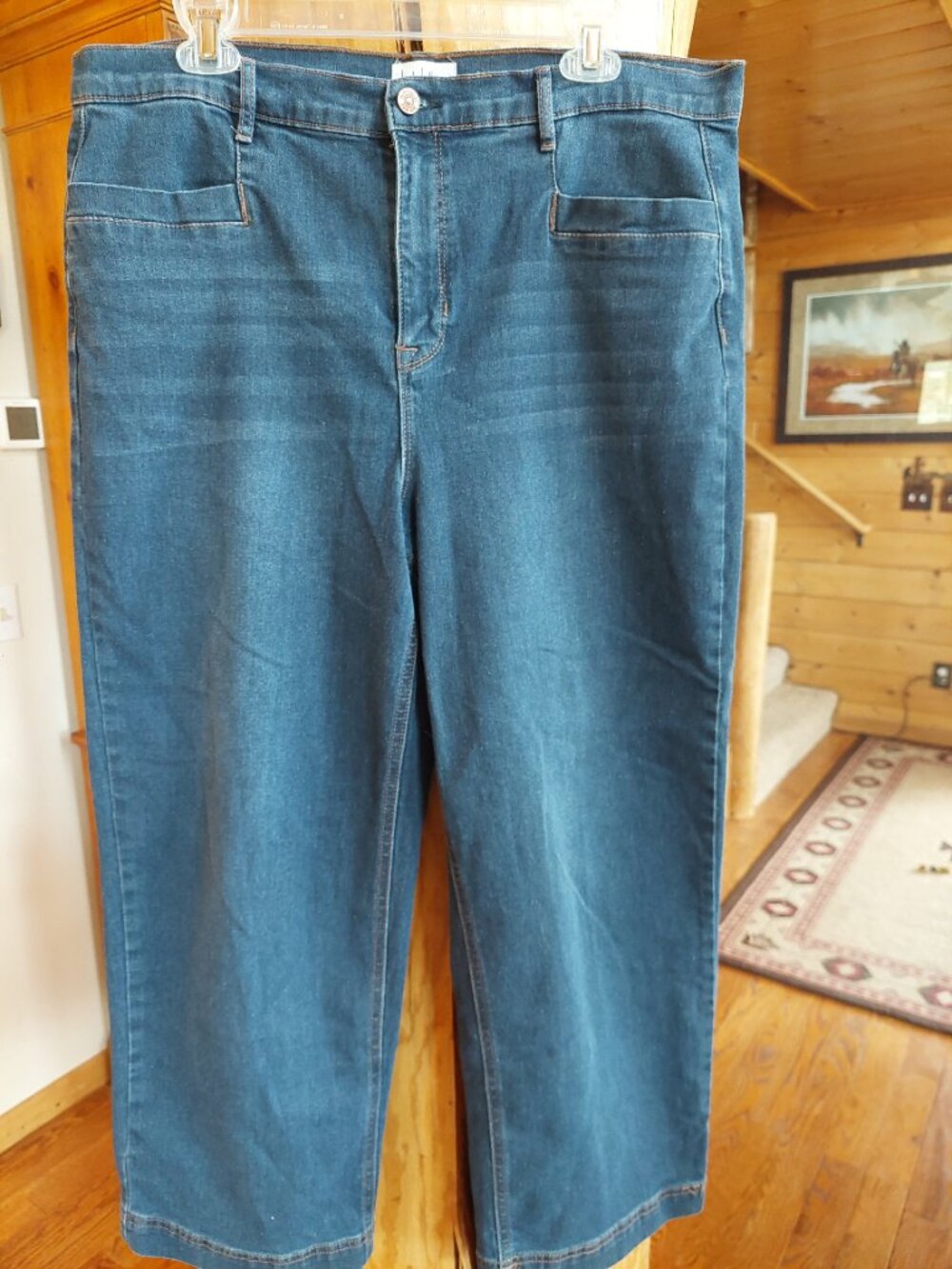Nicole Miller NY Nomad high rise wide leg, ankle length cropped jean sz 14
